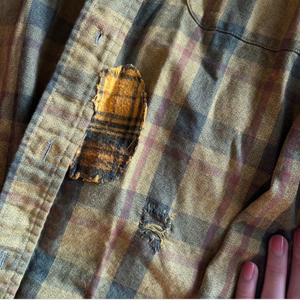 Vintage Patchwork Yellow Flannel - image 3
